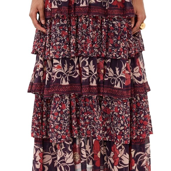 Sold Out On Farm Rio -- Purple Chelsea Garden Ruffles Maxi Skirt - Picture 2 of 2